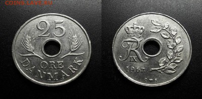 МОНЕТЫ МИРА 555 - Дания – 25 эре (1967)