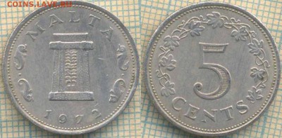 Мальта 5 центов 1972 г., до 17.06.2018 г. 22.00 по Москве - Мальта 5 центов 1972  1286