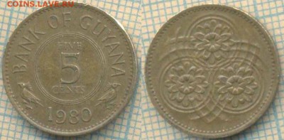 Гайана 5 центов 1980 г. , до 17.06.2018 г. 22.00 по Москве - Гайана 5 центов 1980  1270