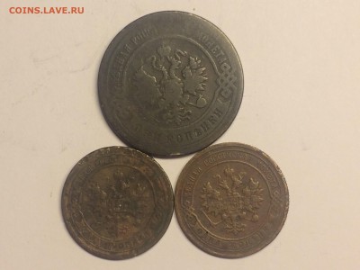 Три копейки и 1 копейка(2шт)Николая 2 1896,1906 - image