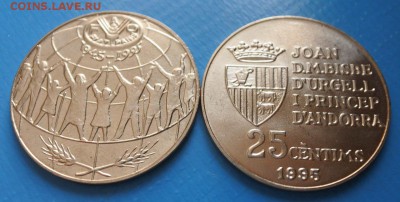 Андорра 25 сантим 1995г,ФАО до 15.06. 22-00 мск - андорра1