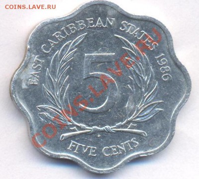 Восточные Карибы 5 центов 1986 г. До 28.04.11 г. 20-00 МСК. - Карибы.1