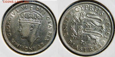 КИПР 9 пиастров 1940 год. 18.06 В 22-00МСК - к2