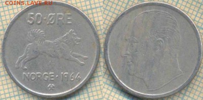 Норвегия 50 эре 1964 г., до 26.06.2018 г. 22.00 по Москве - Норвегия 50 эре 1964  566