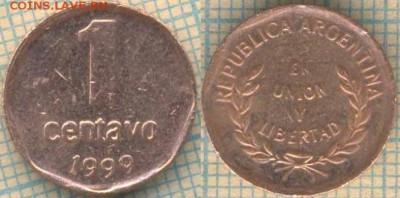 Аргентина 1 сентаво 1999 г. , до 27.06.2018 г. 22.00 по Моск - Аргентина 1 сентаво 1999  1434