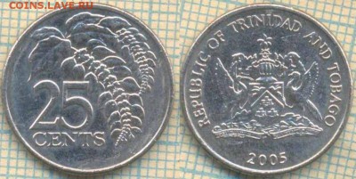 Тринидад и Тобаго 25 центов 2005 г., до 27.06.2018 г. 22.00 - Тринидад 25 центов 2005  1365