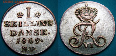 Дания 1 скиллинг 1809г. 28.06.18 22:00мск - Дания 1 скиллинг-3