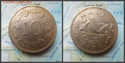 Мальта 10 центов, 1972г - 1