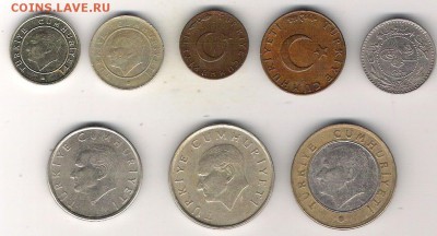 Турция 13 монет с 1 рубля до 28.06 в 22.10 - Турция 7 монет.