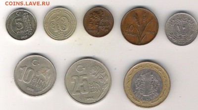 Турция 13 монет с 1 рубля до 28.06 в 22.10 - Турция 7 монет