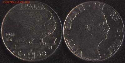 Италия 50 чентезимо 1941 до 22:00мск 30.06.18 - Италия 50 чентезимо 1941 -40