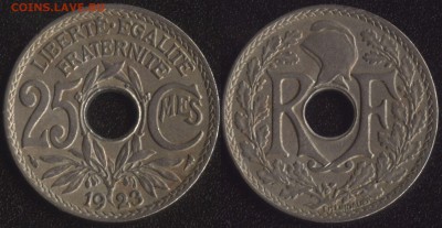 Франция 25 сантим 1923 до 22:00мск 30.06.18 - Франция 25 сантим 1923 -40