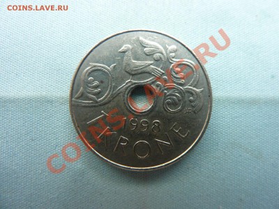 НОРВЕГИЯ 1 крона 1998г. с дырочкой до 4.05.11 в 22-00 - MEMO0005.JPG