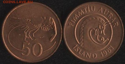 Исландия 50 аурар 1981 до 22:00мск 30.06.18 - Исландия 50 аурар 1981