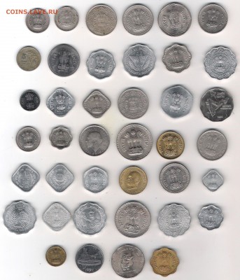 Индия 40 монет с 1 руб. До 2.07 в 22.10 - Индия 40 монет.