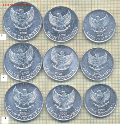 Индонезия 100,200,500 рупий 1999-2003 гг., фикс. 25 руб - Индонезия 3а м 3 компл