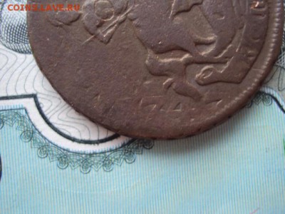 1 копейка 1758 перечекан из Швейцарского Эре - DSC03130.JPG