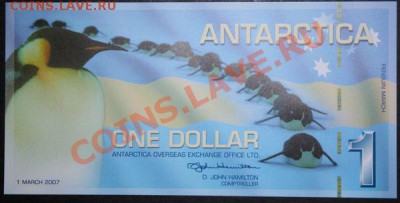 Дешевые иностранные боны - Антарктида. 1 доллар Пластик 2007 Пресс