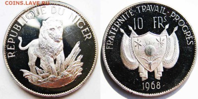 НИГЕР 10 франков 1968 год (Пруф) До 28.06 В 22-00МСК - 111