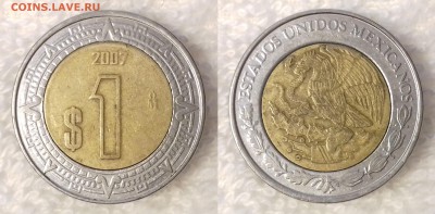 МЕКСИКА 1 песо 2007 до 3 июля 22-00 мск - МЕКСИКА 1 песо 2007 -197