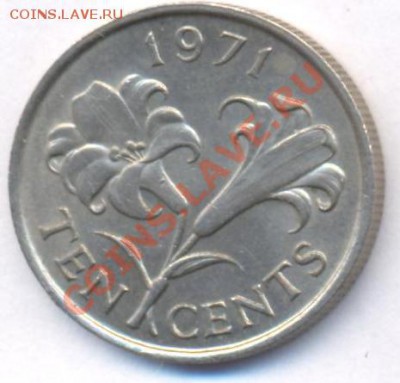 Бермудские о-ва 10 центов 1971 г. До 1.05.11 г. 20-00 МСК. - Бермуды.1