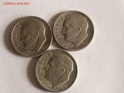 10 центов США 1947,1948,1959D - image