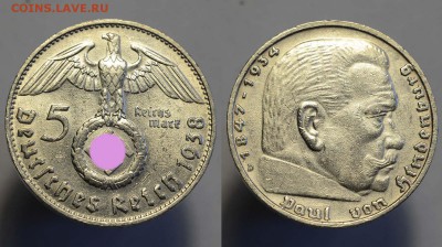 Германия. 5 рейхсмарок 1938 года. D. До 07.07.18. - 05