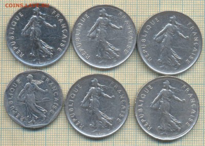 Франция 5 франков 1970-92 гг, фикс 15 руб - Франция 2 5 фр а