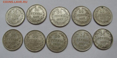 50 ПЕННИ 1917 года для Финляндии. UNC. 10 шт. До 06.07.2018 - 50пн10шт.JPG