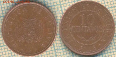 Боливия 10 сентаво 2008 г., до 09.07.2018 г. 22.00 по Москве - Боливия 10 сентаво 2008  1597