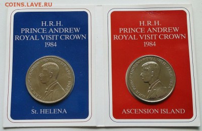 Крона Шайба Остров Вознесения и Св.Елены 50 пенсов 1984 2шт - krona_shajba_ostrov_voznesenija_ostrov_svjatoj_eleny_50_pensov_1984_2sht_korolevskij_vizit_princa_endrju