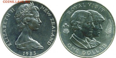 Крона Шайба Новая Зеландия 1$ доллар 1983 Королевский Визит - krona_shajba_novaja_zelandija_1_dollar_1983_korolevskij_vizit