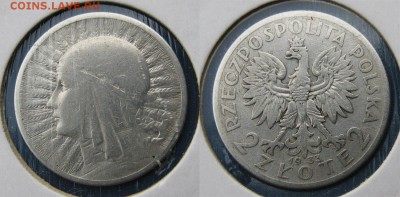 Сутки!  С рубля! ПОЛЬША 10, 5, 2 злотых 1933 г 05.07 в 22-00 - 2 зл
