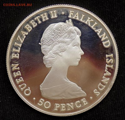 50 пенсов (pence) 1983 года Фолклендские острова Корабль! - фолкленды 50 (2).JPG