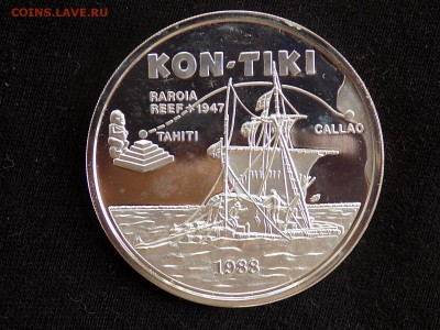 Самоа и Сисифо. 10 долларов 1988 год. Плот Кон-Тики - Либерия конТики (1).JPG