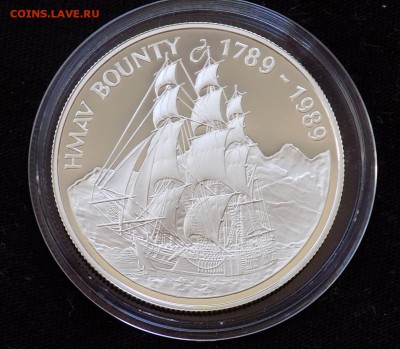 Остров Питкэрн 1 доллар 1989, парусник БАУНТИ - DSCN2080.JPG