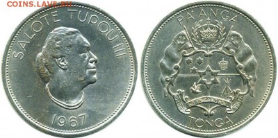 Крона Шайба Тонга 1 паанга 1967 Салоте - krona_shajba_tonga_1_paanga_1967_salote