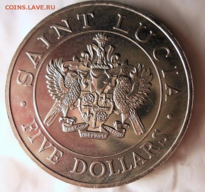 Крона Шайба Санта Лючия 5$ долларов 1986 Визит Папы Римского - krona_shajba_santa_ljuchija_5_dollarov_1986_sent_ljusija_vizit_papy_rimskogo_unc