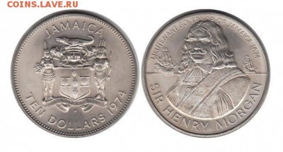 Ямайка 10$ долларов 1974 Губернатор Ямайки Сэр Генри Морган - jamajka_10_dollarov_1974_gubernator_jamajki_ser_genri_morgan_tirazh_15_000_shajba_krona_45mm (1)