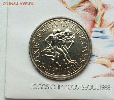 КПД Крона Шайба Португалия 250 эскудо 1988 Олимпийские Игры - kpd_krona_shajba_portugalija_250_eskudo_1988_olimpijskie_igry_seul_konvert_pervogo_dnja (2)