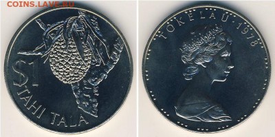 Крона Шайба Токелау 1 тала 1978 тропические плоды - krona_shajba_tokelau_1_tala_1978_tropicheskie_plody