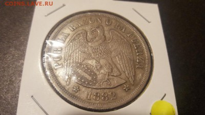 Чили 1 песо 1882 Кондор XF Серебро Крона Шайба - chili_1_peso_1882_kondor_xf_serebro_krona_shajba