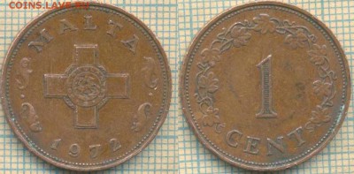 Мальта 1 цент 1972 г. , до 12.07.2018 г. 22.00 по Москве - Мальта 1 цент 1972  1647