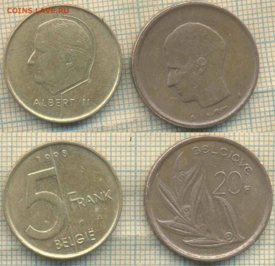 Бельгия 20 фр 1981 , 5 фр 1998 г., до 12.07.2018 г. 22.00 по - Бельгия 20 фр 1981 5фр 1998  1658
