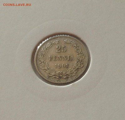 25 пенни 1901г. Русская Финляндия , до 15.07.18г. - 25p1