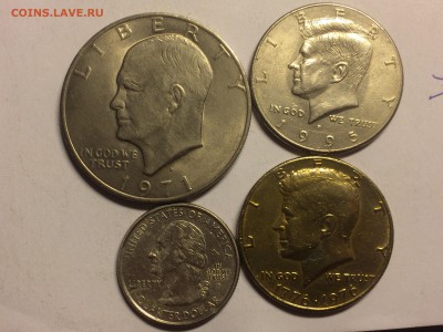Монеты США 15 шт ( 5 центов , доллары , 10ц,1ц,50ц) - image