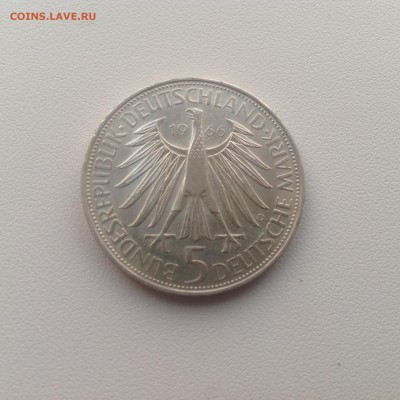 ФРГ 5 марок 1966 - Готфрид Лейбниц - 4esQxId42Ec