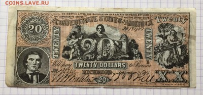 20 и 50 долларов, 1861 год. Конфедераты - 7E08212E-B506-422F-98F6-3FA32B944DA7