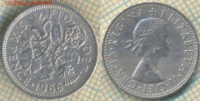 Великобритания 6 пенсов 1966 г., до 17.07.2018 г. 22.00 по М - Великобритания 6 пенсов 1966  2001