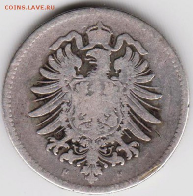 Германия 1 марка 1874 г. F Ag до 24.00 18.07.18 г. - 017